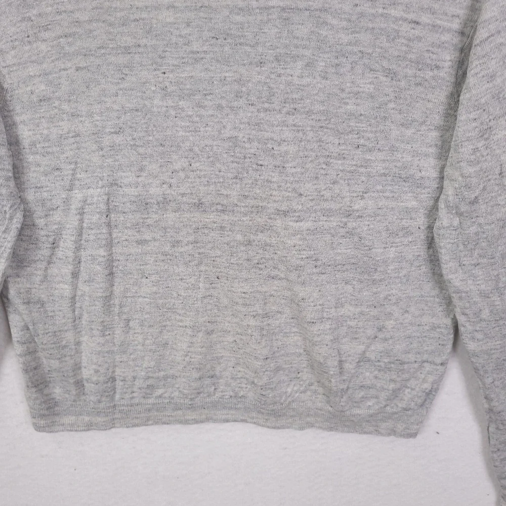 Polo Ralph Lauren Linen Sweater Mens Large Grey Crewneck Long Sleeve Knit